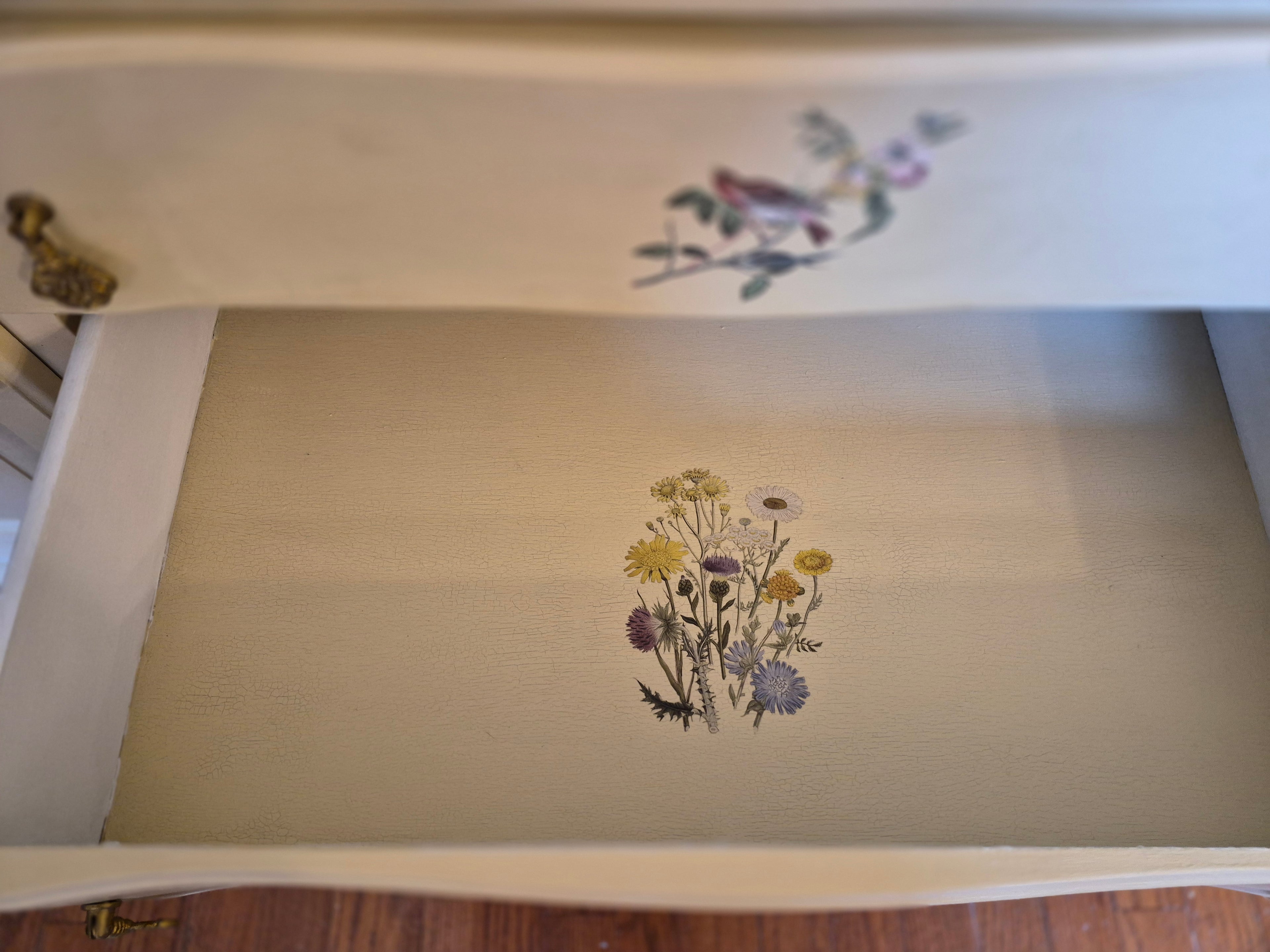 Cream Buffet with Floral & Bird Transfers