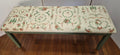 Hand-Painted Upholstered Bench – Beige & Fern Green