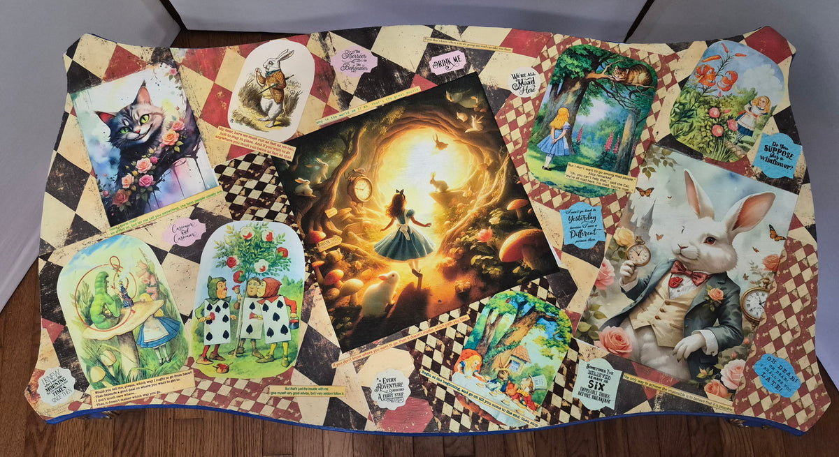 Alice in Wonderland Table – With Original Quotes & Illustrations